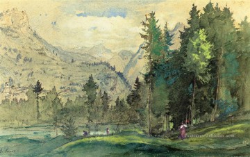 Baberini Italy paysage Tonaliste George Inness Peinture à l'huile